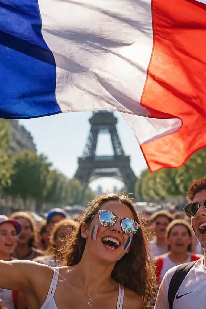 Drapeau français et réjouissances populaires