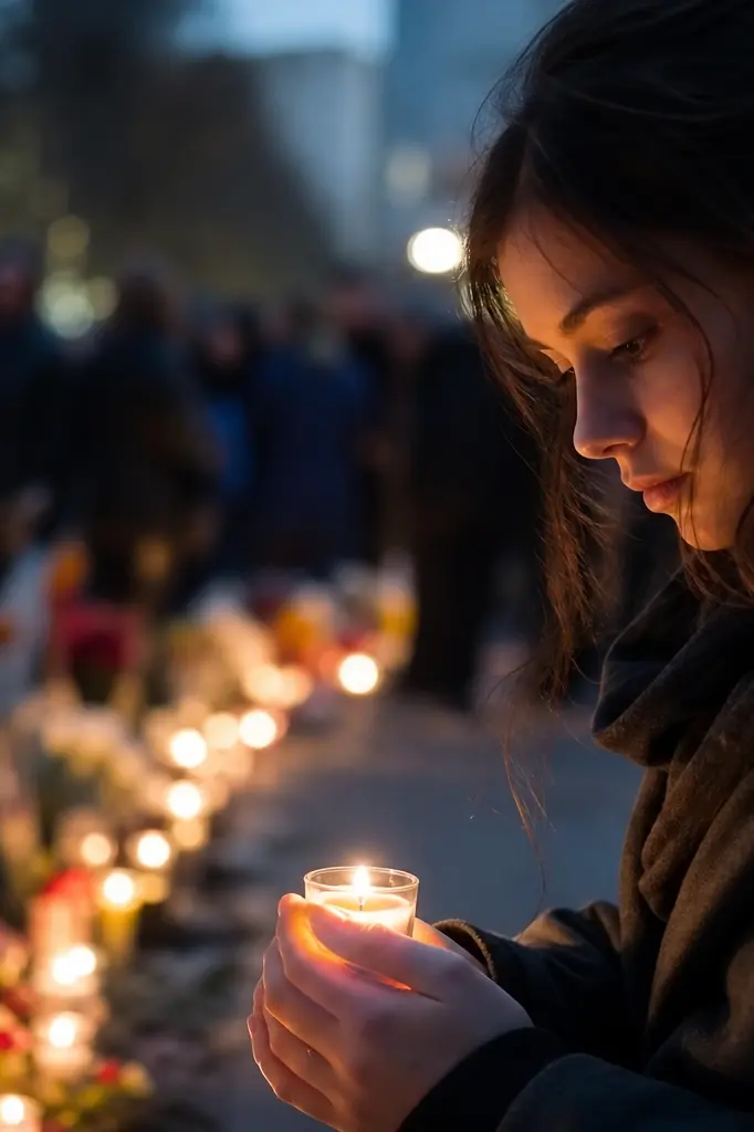 Bougies allumées lors d'une veillée commémorative