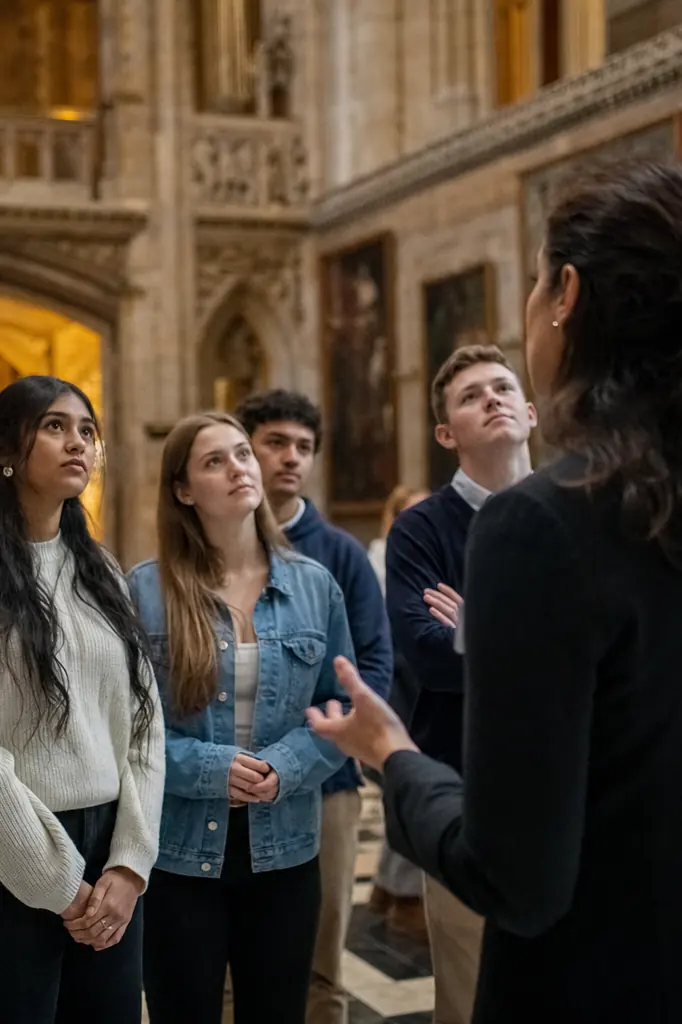 Jeunes citoyens visitant un bâtiment parlementaire