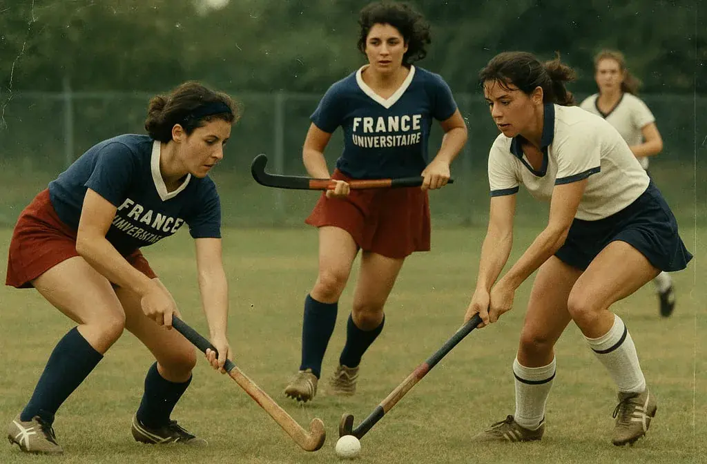 match de hockey universitaire féminin pour la journée internationale du sport universitaire.