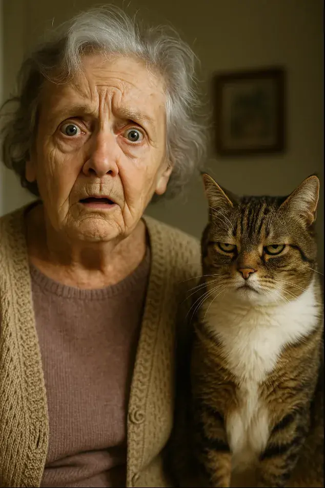 femme âgée avec son chat pour la journée mondiale de la maladie d'Alzheimer