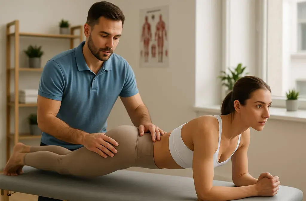 Séance avec un physiothérapeute pour la journée mondiale de la physiothérapie.