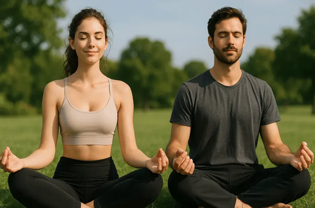 méditation en duo pour la journée mondiale de la santé mentale.