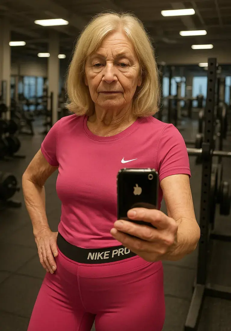 Selfie à la gym pour la journée mondiale de l'arthrose.