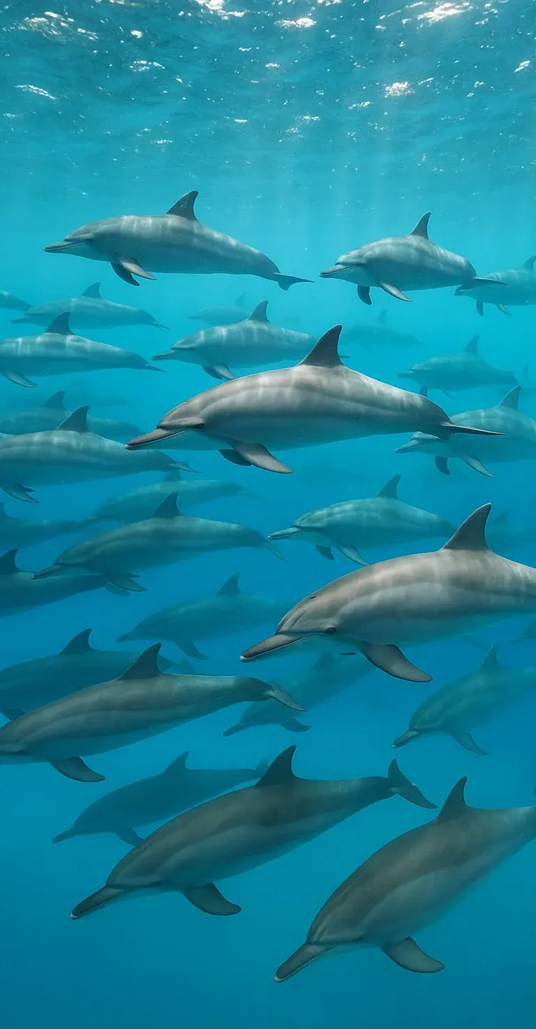 Un banc de dauphins pour la journée mondiale des dauphins