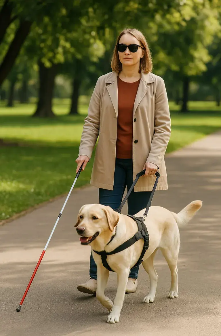 Chien d'aveugle pour la journée nationale des aveugles 