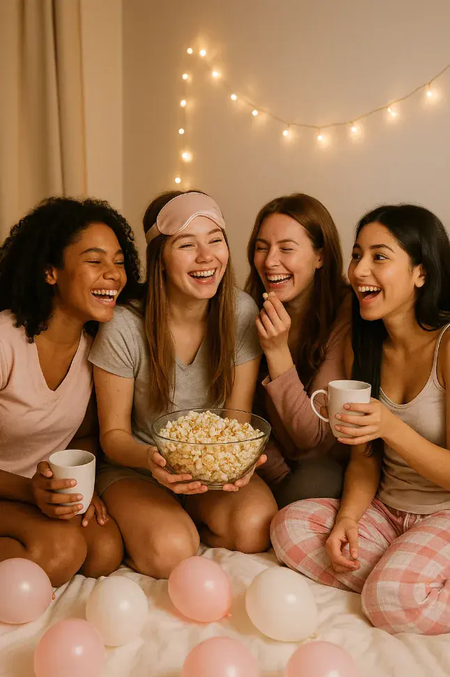 Soirée pyjama entre filles pour la journée nationale des meilleurs amis.