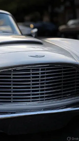 vue avant d'une Aston Martin pour la journée nationale des véhicules d'époque