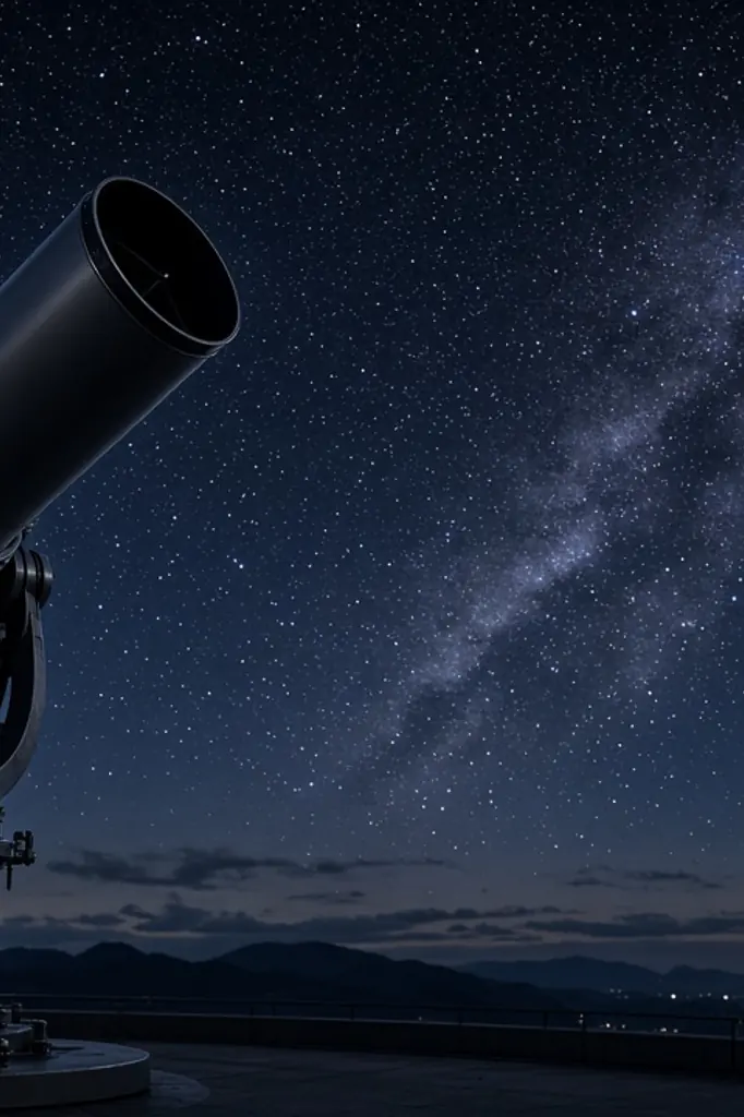 Télescope sous un ciel étoilé dans un observatoire